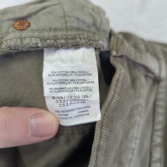 J.Crew Lookout High-rise Skinny Pants Corduroy Army Green Women 27 Stretch F5338 - Picture 8 of 9